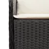  5 részes fekete polyrattan kerti étkezőgarnitúra párnákkal
