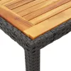  5 részes fekete polyrattan kerti étkezőgarnitúra párnákkal