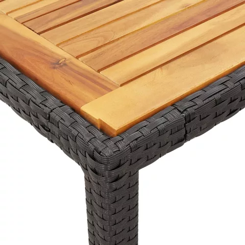  5 részes fekete polyrattan kerti étkezőgarnitúra párnákkal