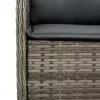  7 részes szürke polyrattan kerti étkezőgarnitúra párnával