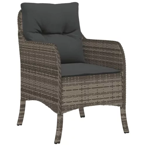  7 részes szürke polyrattan kerti étkezőgarnitúra párnával