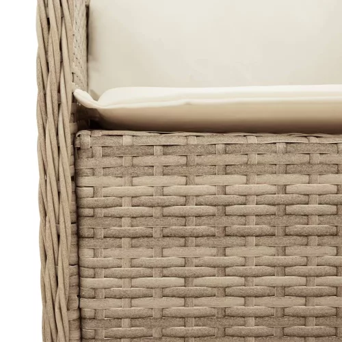  9 részes bézs polyrattan kerti étkezőgarnitúra párnákkal