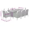  9 részes szürke polyrattan kerti étkezőgarnitúra párnával