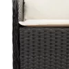  7 részes fekete polyrattan kerti étkezőgarnitúra párnával