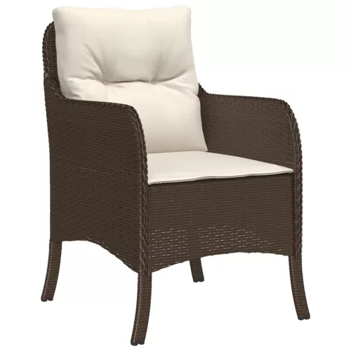  9 részes barna polyrattan kerti étkezőgarnitúra párnákkal