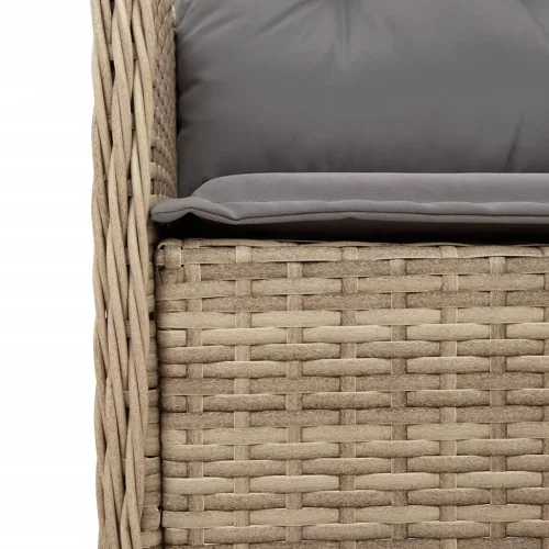  7 részes bézs polyrattan kerti étkezőgarnitúra párnákkal