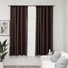 2 db tópszínű vászonhatású sötétítőfüggöny kampókkal 140x175 cm