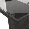  7 részes fekete polyrattan kerti étkezőgarnitúra párnával