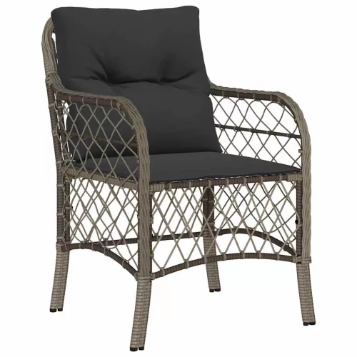 9 részes szürke polyrattan kerti étkezőgarnitúra párnával
