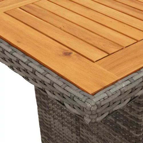  9 részes szürke polyrattan kerti étkezőgarnitúra párnával