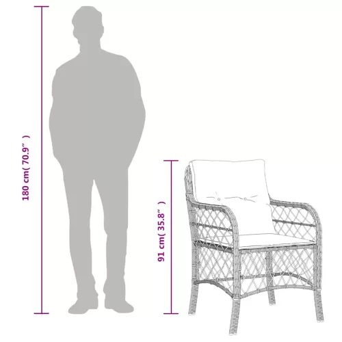  9 részes szürke polyrattan kerti étkezőgarnitúra párnával