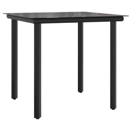  3 részes fekete polyrattan bisztrógarnitúra párnával
