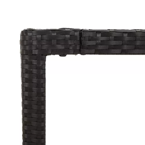  5 részes fekete polyrattan kerti étkezőgarnitúra párnákkal