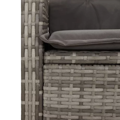  5 részes szürke polyrattan kerti étkezőgarnitúra párnával