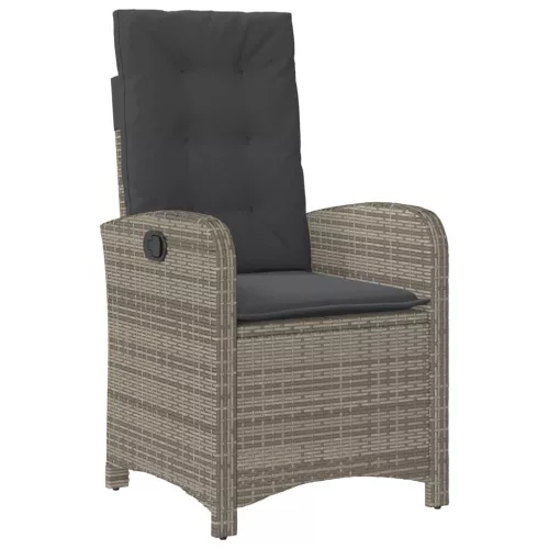  9 részes szürke polyrattan kerti étkezőgarnitúra párnával
