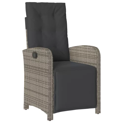  9 részes szürke polyrattan kerti étkezőgarnitúra párnával