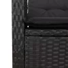  9 részes fekete polyrattan kerti étkezőgarnitúra párnákkal