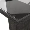  9 részes fekete polyrattan kerti étkezőgarnitúra párnákkal