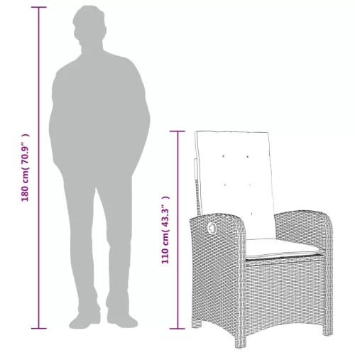  9 részes bézs polyrattan kerti étkezőgarnitúra párnákkal