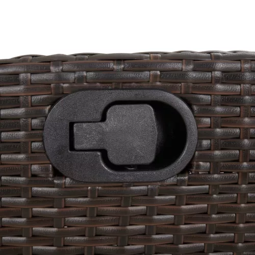  5 részes barna polyrattan kerti étkezőgarnitúra párnákkal