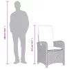  5 részes barna polyrattan kerti étkezőgarnitúra párnákkal