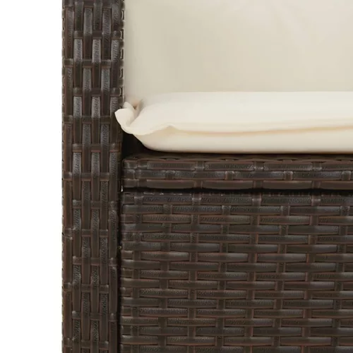  7 részes barna polyrattan kerti étkezőgarnitúra párnával