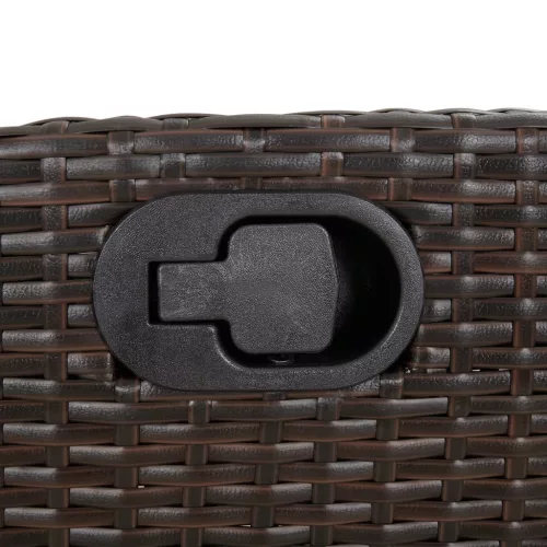  7 részes barna polyrattan kerti étkezőgarnitúra párnával