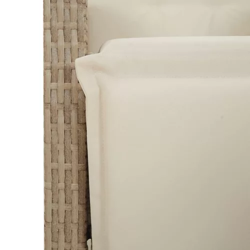  5 részes bézs polyrattan kerti étkezőgarnitúra párnákkal