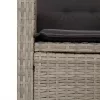  3részes világosszürke polyrattan kerti étkezőgarnitúra párnával