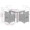  5 részes fekete polyrattan kerti étkezőgarnitúra párnákkal