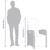  5 részes fekete polyrattan kerti étkezőgarnitúra párnákkal