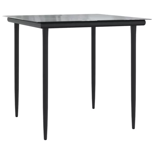  3 részes fekete polyrattan bisztrógarnitúra párnával