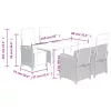  5 részes fekete polyrattan kerti étkezőgarnitúra párnákkal