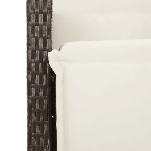  3 részes barna polyrattan bisztrógarnitúra párnákkal