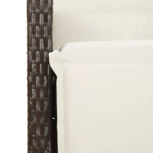  7 részes barna polyrattan kerti étkezőgarnitúra párnával