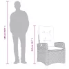  5 részes fekete polyrattan kerti étkezőgarnitúra párnákkal