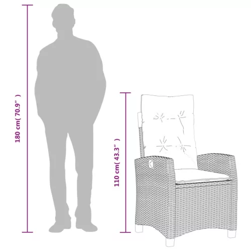  5 részes szürke polyrattan kerti étkezőgarnitúra párnával