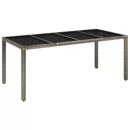  7 részes szürke polyrattan kerti étkezőgarnitúra párnával