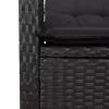  5 részes fekete polyrattan kerti étkezőgarnitúra párnákkal