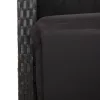  5 részes fekete polyrattan kerti étkezőgarnitúra párnákkal