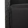  7 részes fekete polyrattan kerti étkezőgarnitúra párnával