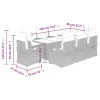  9 részes szürke polyrattan kerti étkezőgarnitúra párnával