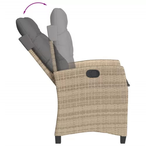  9 részes vegyes bézs polyrattan kerti étkezőgarnitúra párnákkal
