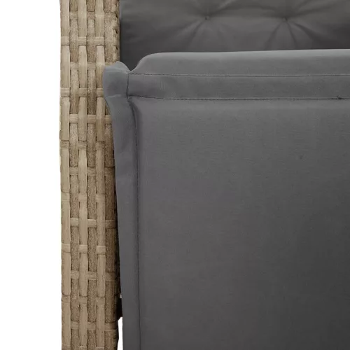  9 részes vegyes bézs polyrattan kerti étkezőgarnitúra párnákkal