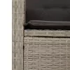  7 részes világosszürke polyrattan kerti étkezőszett párnával