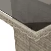  7 részes világosszürke polyrattan kerti étkezőszett párnával