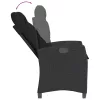  9 részes fekete polyrattan kerti étkezőgarnitúra párnákkal