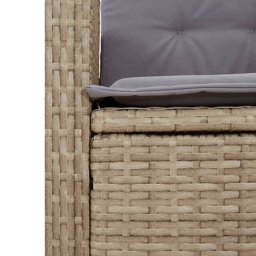  9 részes vegyes bézs polyrattan kerti étkezőgarnitúra párnákkal