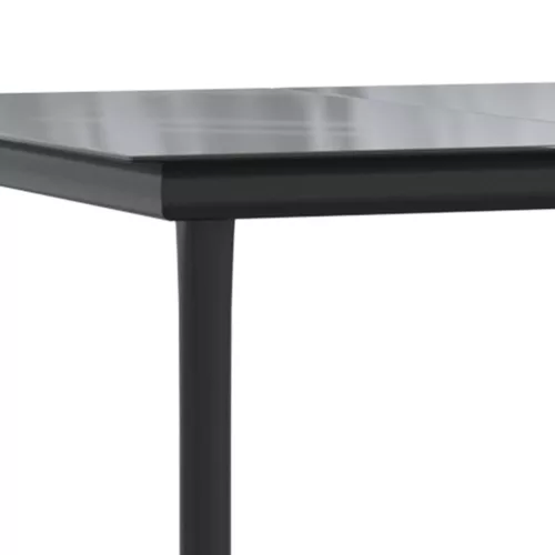  5 részes fekete polyrattan kerti étkezőgarnitúra párnákkal