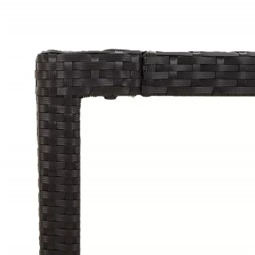  5 részes fekete polyrattan kerti étkezőgarnitúra párnákkal